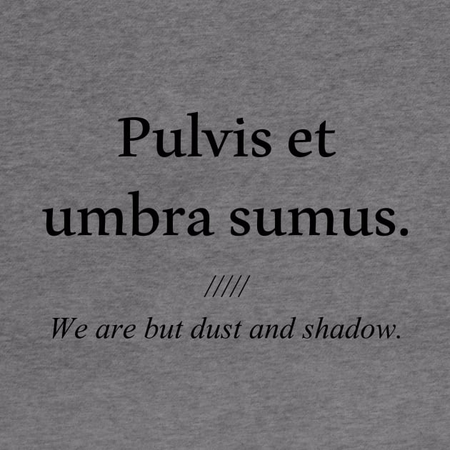 Latin quote: Pulvis et umbra sumus, We are but dust and shadow. by patpatpatterns